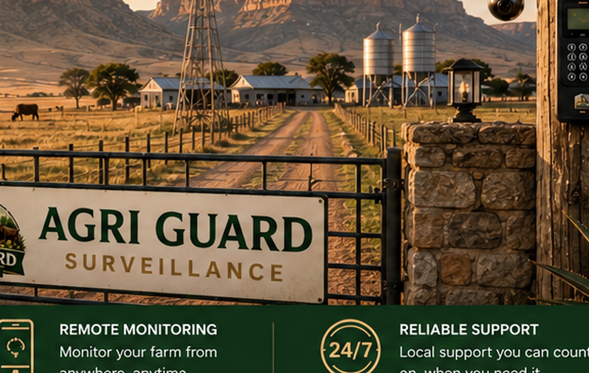 Secure farm entrance with CCTV and access control
